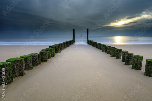 breakwater on the atlantic coast at low tide