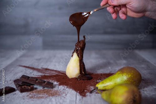 pear and chocolate /poire au chocolat