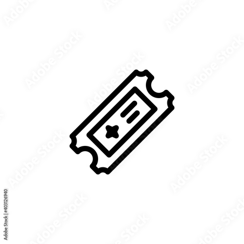 Ticket line art. Outline ticket icon. Vector