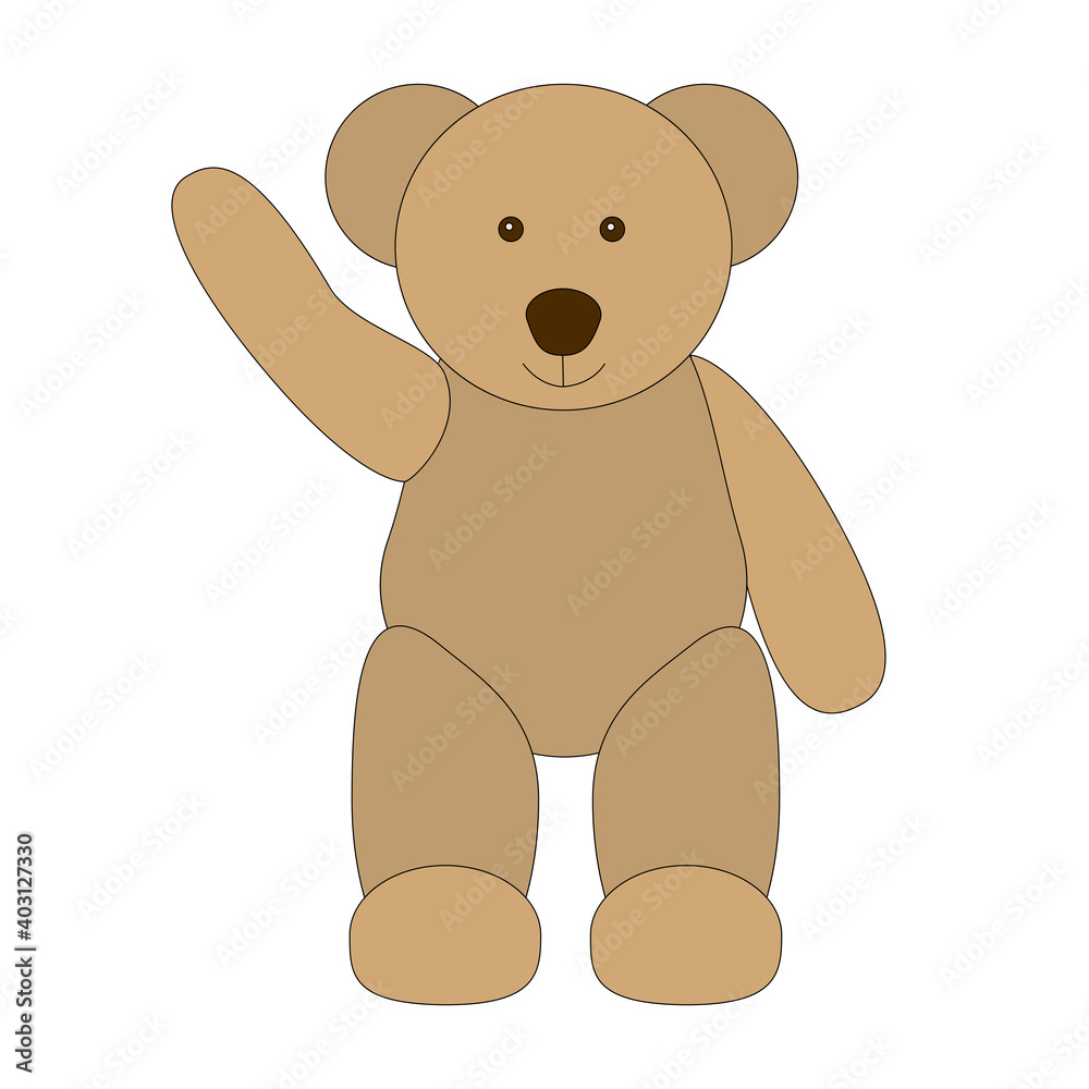 Old teddy bear waving hello Old teddy bear waving hello