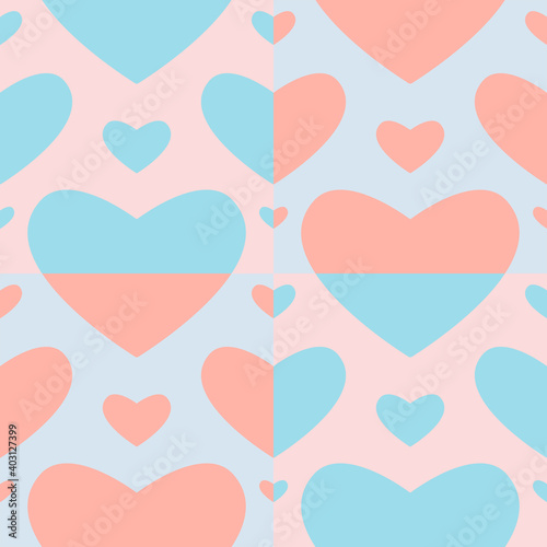 Seamless hearts pattern. Valentine's day background. illustration