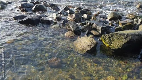 Waves of the sea on the stones