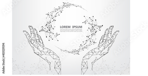 vector polygon hand pattern presentation concept