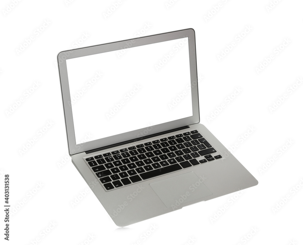 Laptop with blank screen isolated on white. Mockup for design Laptop with blank screen isolated on white. Mockup for design