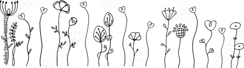 vector flowers design black and white background wallpaper