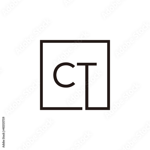 Creative initial letter CT square logo design concept vector