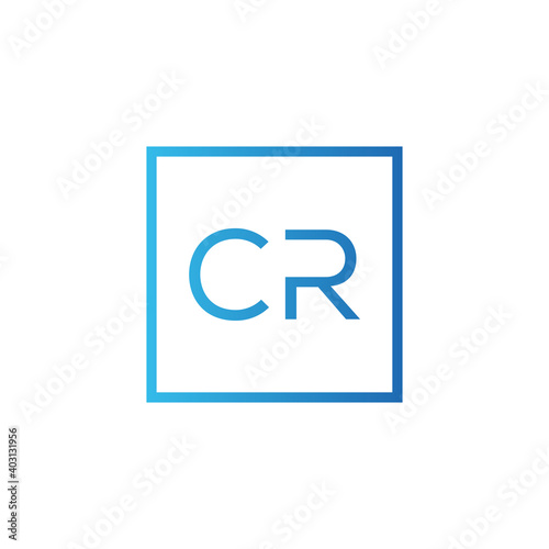Creative initial letter CR square logo design concept vector
