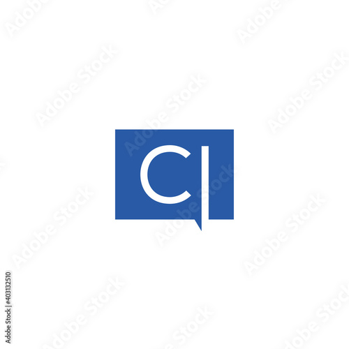 Creative initial letter CI square logo design concept vector