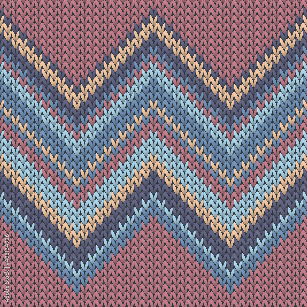 Obraz premium Handmade zig zal lines knitting texture geometric