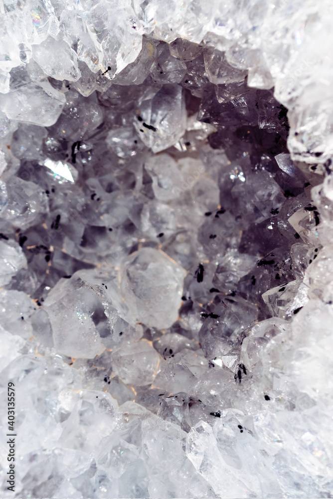 Beautiful crystal magic Agate gem stone iridescent natural geometric crystals.