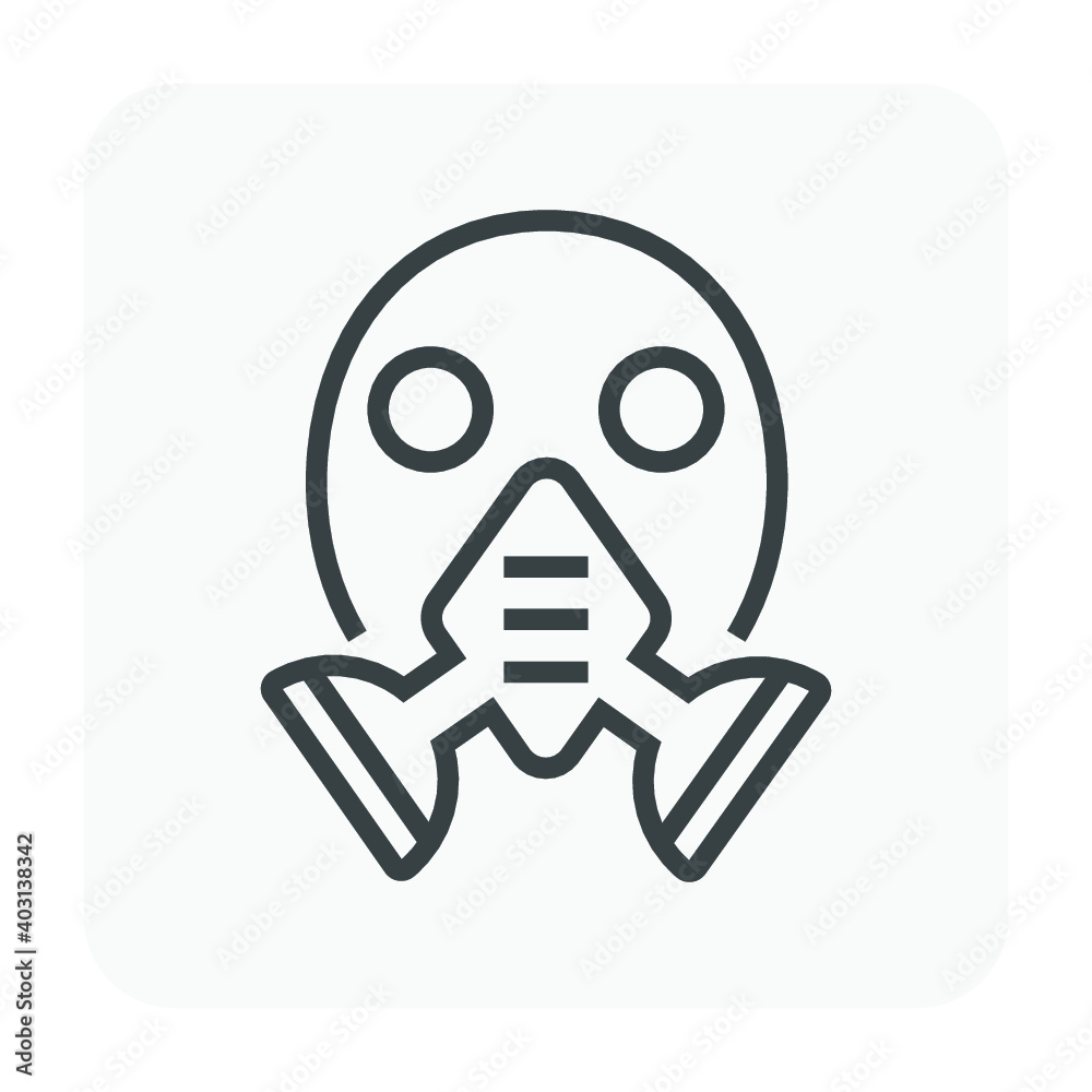 Air purifying respirator or gas mask icon. That is personal protective ...