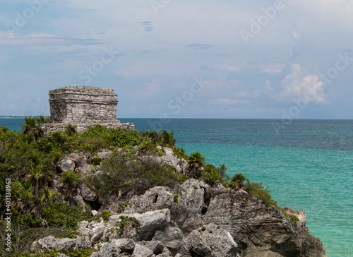 Vista del mar caribe desde Tulum al mediod  a