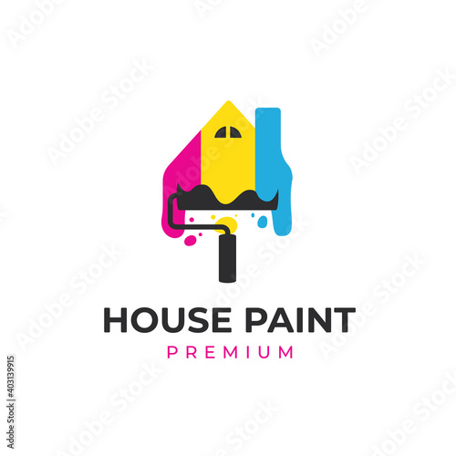 Home house paint painting logo icon template for painting work service or paint product