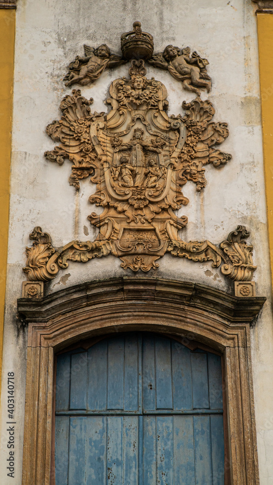 detail of the door of a church, Ouro Preto, Minas Gerais.