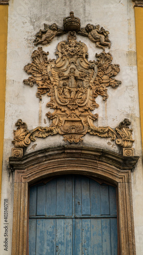 detail of the door of a church, Ouro Preto, Minas Gerais.