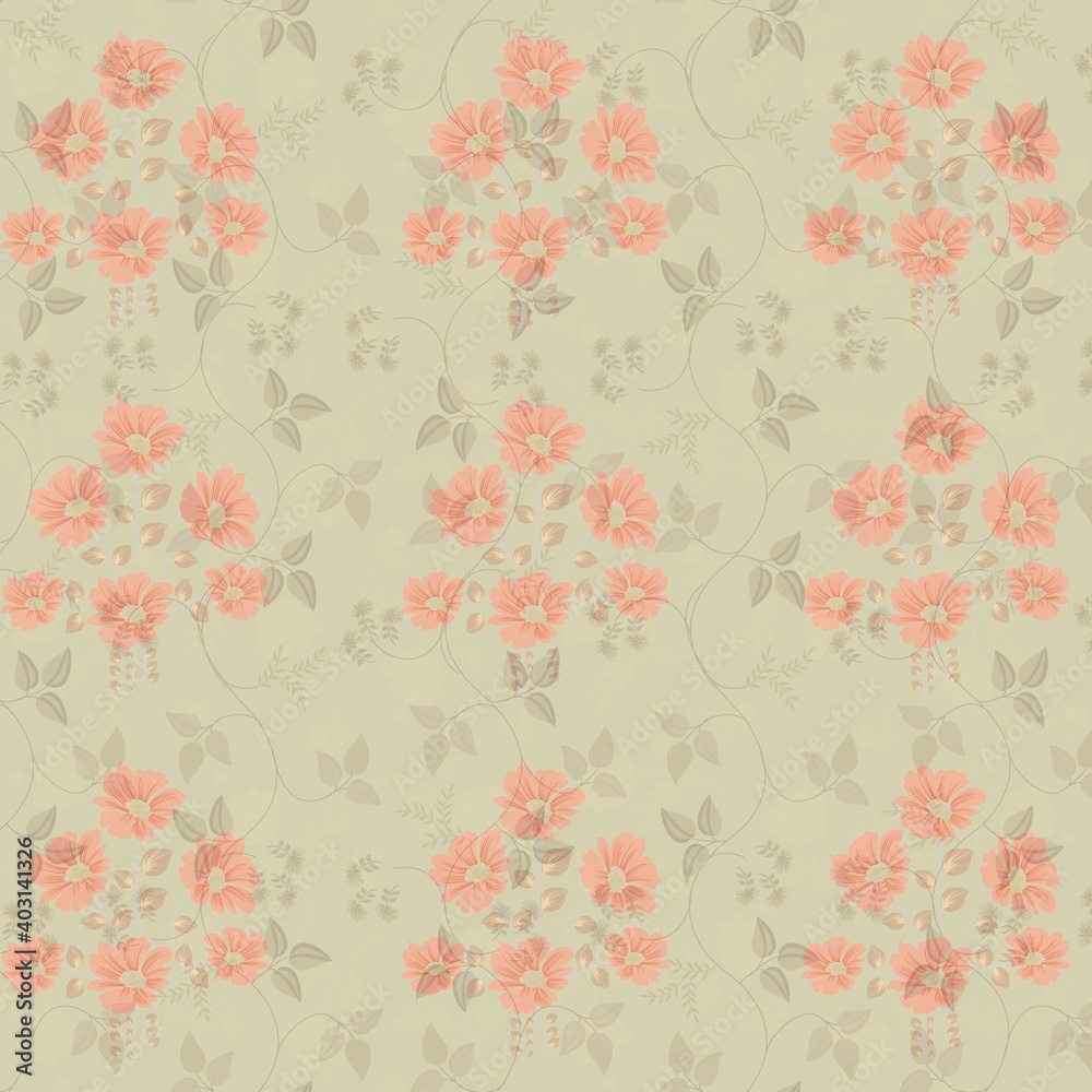 abstract digital flower design pattern on     background