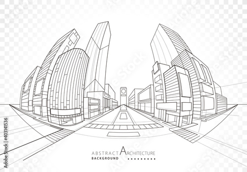 Architecture building construction perspective design, abstract modern urban landscape background.