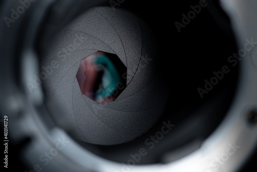 The diaphragm of a camera lens aperture,digital DSLR photography lens photo