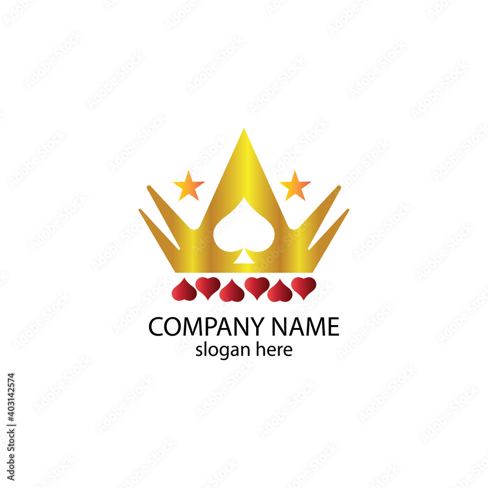 Poker logo illustration crown abstract vector design template Poker logo illustration crown abstract vector design template