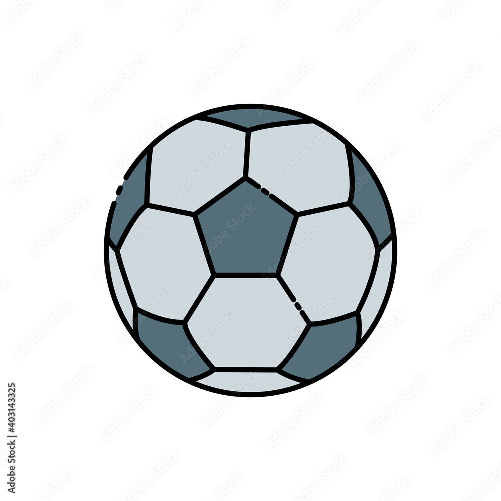 Naklejka premium Soccer ball lineal color icon. Simple illustration mobile concept and web design. Vector illustration can be used for topics like sport, entertainment, ball games. Design template vector