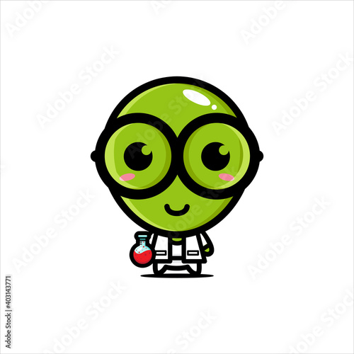 design cute alien characters to be a scientist