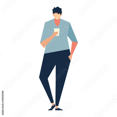 man using smartphone device, people and gadgets