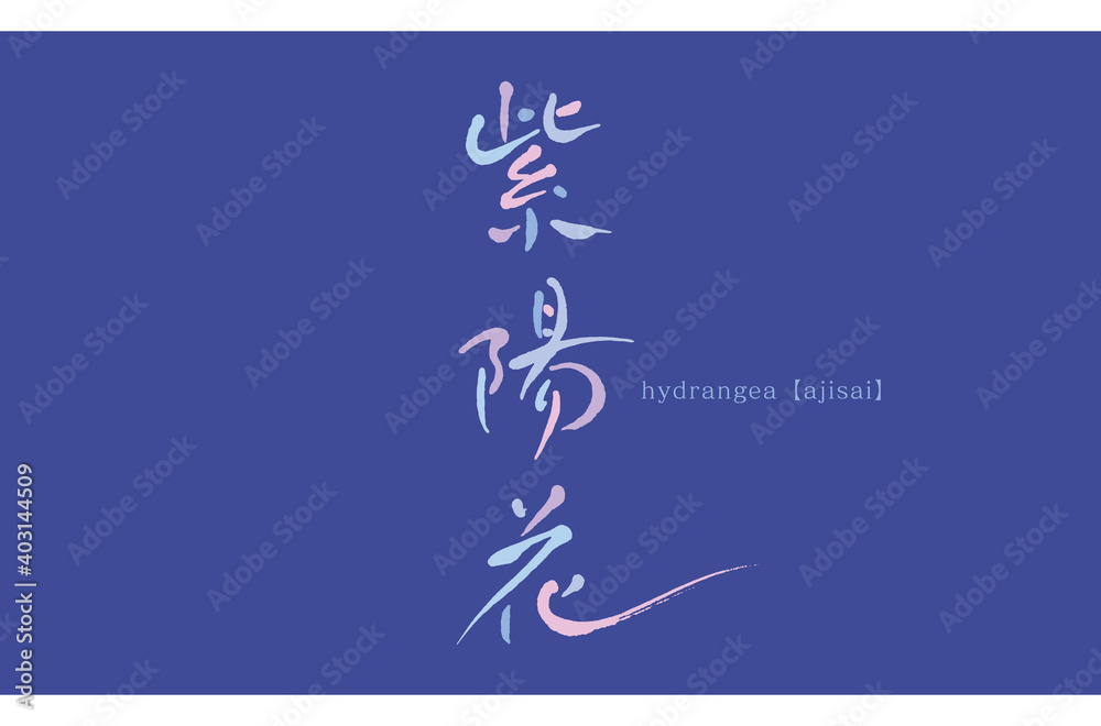 紫陽花(ajisai) 筆文字 七変化 紫陽花(ajisai) 筆文字 七変化