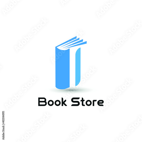 Initial letter I book for bookstore, book company, publisher, encyclopedia, library, education logo concept