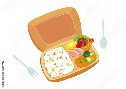 お弁当（ランチボックス）のイラスト