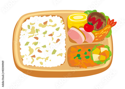 お弁当（ランチボックス）のイラスト