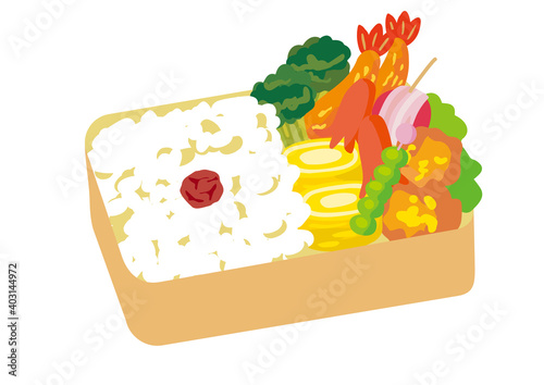 お弁当（ランチボックス）のイラスト