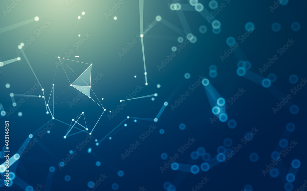 Abstract background. Molecules technology with polygonal shapes, connecting dots and lines. Connection structure. Big data visualization. Abstract background. Molecules technology with polygonal shapes, connecting dots and lines. Connection structure. Big data visualization.