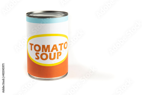 Obraz na plátně A generic labelled food can of tomato soup isolated on white