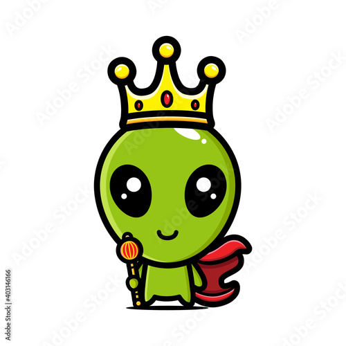 cute alien king character design