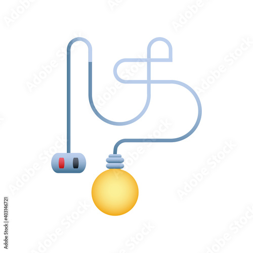 home remodeling renewable energy light bulb and cable icon design vector