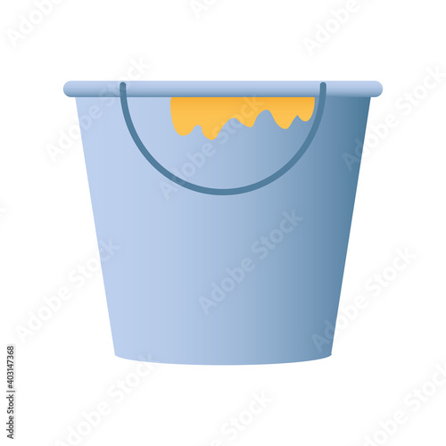 home remodeling tool bucket with paint color icon design vector