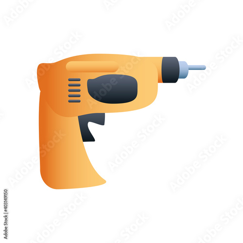 home remodeling interior tool electric drill icon design vector