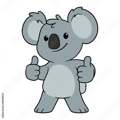 Cartoon Koala Giving Thumbs Up Illustration