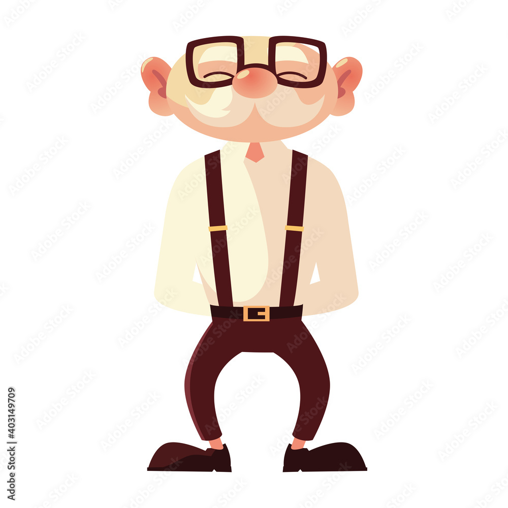 old man with glasses grandfather cartoon character senior old man with glasses grandfather cartoon character senior