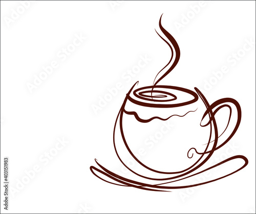 VECTOR Background with a cup of coffee