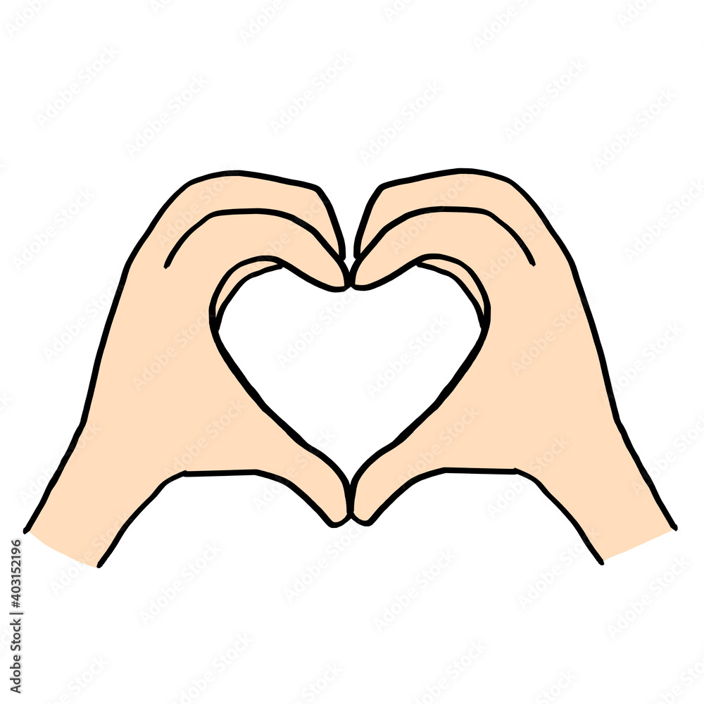 Fototapeta premium 両手で作ったハート シンプル