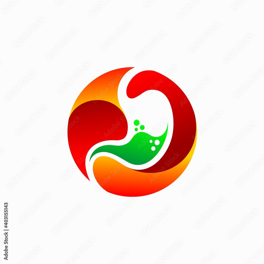 stomach icon with circle concept stomach icon with circle concept