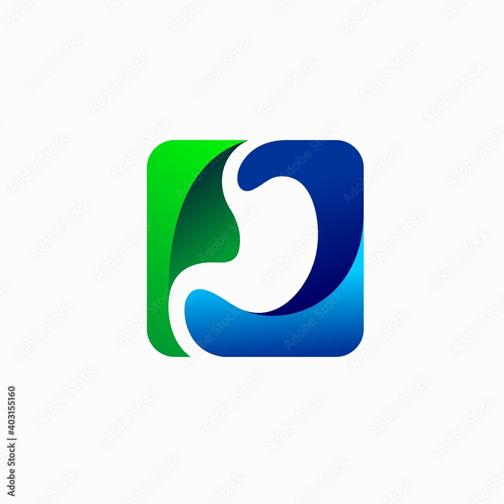stomach icon with modern concept