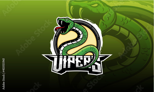 Viper logo mascot vector. Viper esport logo