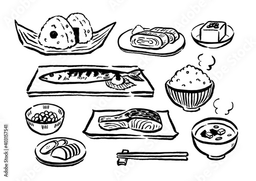 和定食筆書き