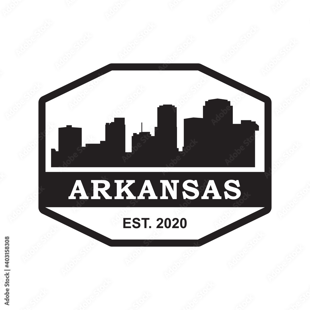 arkansas skyline silhouette vector logo Stock Vector | Adobe Stock