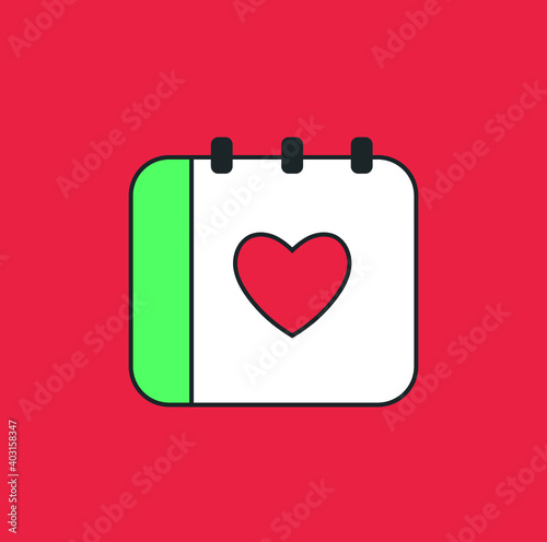 14 February calendar Valentines Day. 