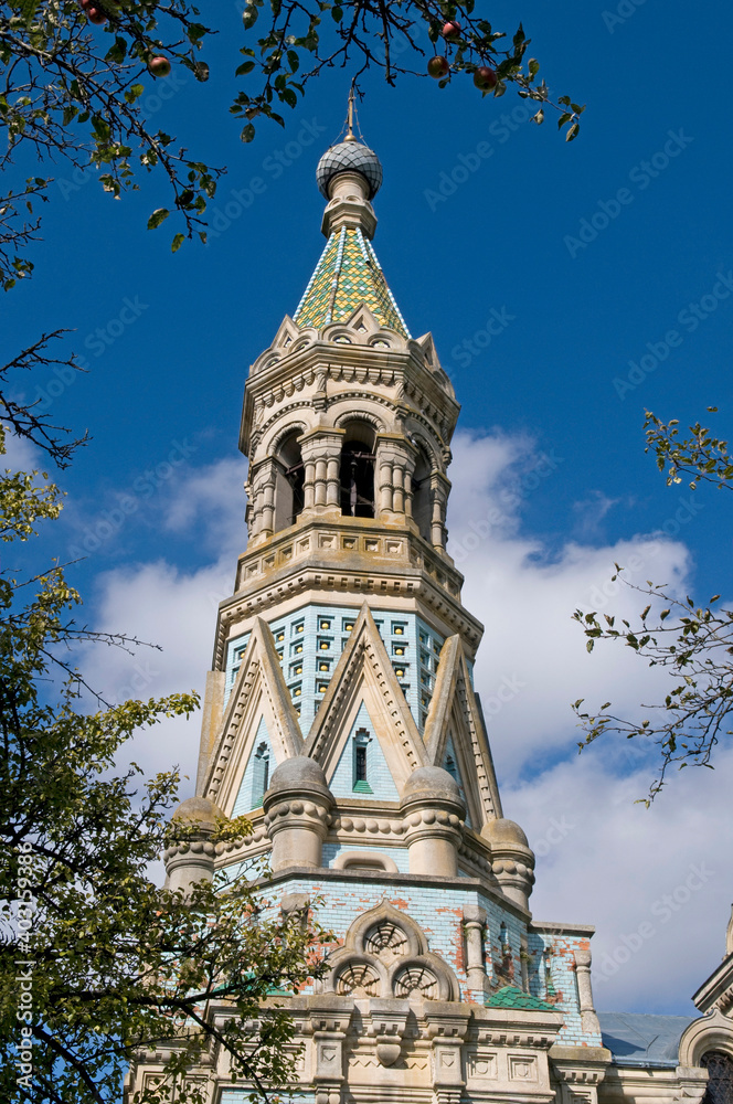 Beautiful bell tower of Assumption Cathedral _ Bila Krynytsia