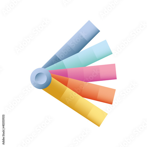home remodeling tool guide of paint samples, colors catalog icon design vector