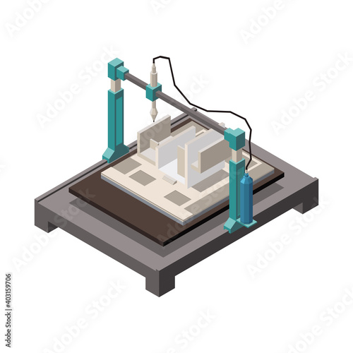 House Model Printing Illustration